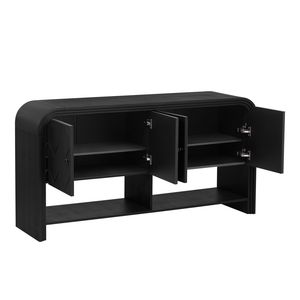 Consolle Versatile U_Style con Doghe in Legno Intrecciato e Impiallacciatura in Legno Massello per Ingresso, Corridoio, Soggiorno o Foyer - Product Image 6