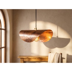 High End Quality <b>Rustic</b> Copper Arch Pendant <b>Light</b> <b>Fixture</b> Hand Hammered Metal Ceiling Lamp Lighting Decorations - Product Image 3