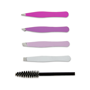 Ensemble de pinces à sourcils à pointe fine en acier inoxydable, kit d'outils de maquillage et de toilettage moderne et durable avec brosse à sourcils - Product Image 2