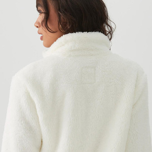 Premium <b>Womens</b> Custom Sherpa Fleece <b>Jacket</b> Breathable <b>Warm</b> High Quality Fabric Custom Logo <b>Winter</b> <b>Jackets</b> <b>For</b> <b>Women</b> OEM Supplier - Product Image 4