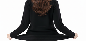 Sous-vêtements thermiques longs pour femmes, couche de base en polaire unie 100 % coton, col rond, tricoté, respirant, fin, pour usage quotidien automne-hiver - Product Image 6