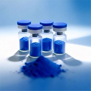 แป้งเซ็ตติ้งปลอดภัย GHK Cu Peptide แบบขวดฝาสีน้ำเงิน สำหรับกระชับสัดส่วน บำรุงผิว วัตถุดิบจากโรงงาน จัดส่งรวดเร็ว - Product Image 3