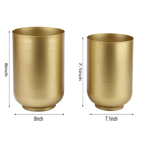 <b>Large</b> Gold <b>Planters</b> Metal Aloe Brass-Tone Plant Pots Indoor Decorative Flower Pots with Drain Holes - Product Image 3