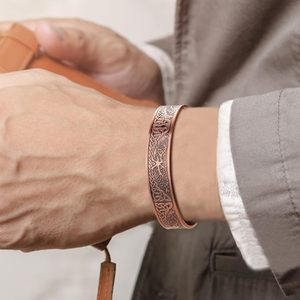 <b>Copper</b> Alloy Cuff <b>Bracelet</b> Antique <b>Copper</b> Plated Classic Unisex Jewelry men and women <b>copper</b> <b>bracelet</b> metal custom jewelry - Product Image 2
