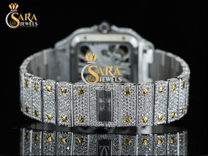 Reloj de Lujo con Esfera Cuadrada y Diamantes Moissanite, Estilo Hip Hop, Totalmente Cubierto de Diamantes, Reloj de Pulsera Moderno para Hombre, Disponible a Precio de Fábrica - Product Image 5