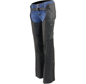 Samroz Sports <b>Leather</b> Premium <b>Leather</b> Motorcycle Riding <b>Chaps</b> for Women Bikers - Product Image 6