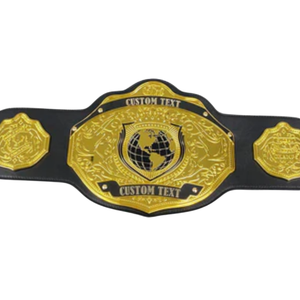 Ceinture de championnat de lutte personnalisable, qualité supérieure, noir et or, texte personnalisé, édition collector - Product Image 5