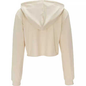 Custom Zipped Applique Hooded Jackets Women Thick Zip up 100% Cotton French Terry Patch Embroidery Cropped <b>Top</b> Hoodie - Product Image 4