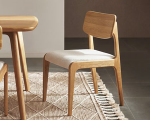 Midcentury Modern 6 Piece Wooden Dining Set with Solid Back <b>Chairs</b> <b>and</b> <b>Bench</b> for Home Dining Room - Product Image 4