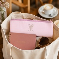 Pochette à crayons minimaliste en cuir PU pour filles, vente en gros de trousses à crayons