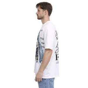 T-shirt blanc à manches courtes pour homme avec imprimé artistique religieux, col rond, coupe décontractée, en jersey de coton - Product Image 4