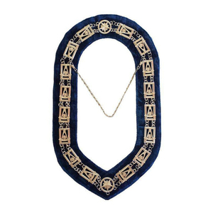 Collier de maître maçon de la loge bleue - Plaqué argent sur velours bleu - Product Image 1