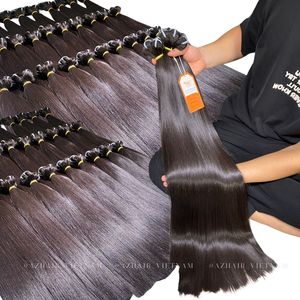 Paquetes de Cabello Humano Virgen Remy Liso Natural Negro, 100% Alineado con la Cutícula, Doble Trama a Máquina, Doble Grosor, Venta al por Mayor - Product Image 3