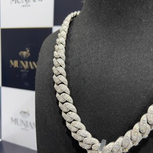 Cadena Cubana de Plata de Ley 925 con Incrustaciones de Diamantes Moissanite VVS, Joyería Hip Hop con Baño de Oro, Collares con Colgante para Hombre - Product Image 5
