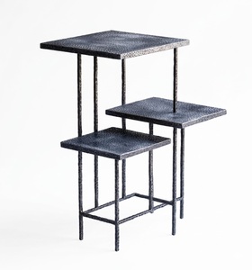 Trending Design Metal Hammered Finish Stackable Side Table in Rectangular Shape Modern Design Living Room Furniture - Product Image 1