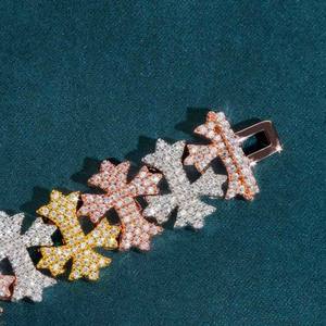 Women's Rose Gold Plated Snowflake <b>Bracelet</b> With Crystal Rhinestone Pave Setting Luxury Chain Link Everyday Wear - Product Image 1