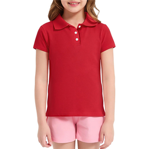 Polo en coton doux pour enfants, manches courtes, logo personnalisé, chemise de golf, uniforme scolaire quotidien pour filles et jeunes - Product Image 4