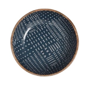 Bol de service rond en bois personnalisé avec impression émaillée pour la table à manger à la maison, la vaisselle de mariage, les bols de service pour les collations - Product Image 1