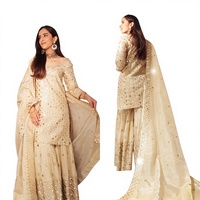 Elegante Salwar Kameez Pakistaní Bordado y Lavable para Mujer, Últimas Colecciones, Material de Vestido de Alta Calidad en Chinon