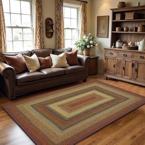 Alfombra de yute personalizada de múltiples formas con borde festoneado, tejida a mano, estilo boho, para sala de estar, dormitorio, hoteles y espacios comerciales. - Product Image 1