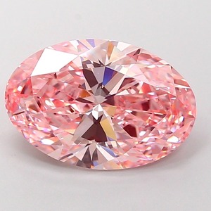 Diamant CVD rose vif fantaisie de 3,64 carats, de forme ovale, de luxe, cultivé en laboratoire, clarté VS2, polissage excellent, diamant non monté pour bijoux - Product Image 1