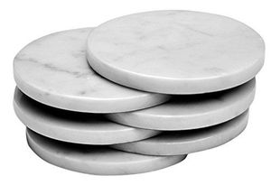 Round Marble Coasters – Stylish Dining Table Accessories Luxury Marble Coaster <b>Set</b> – Housewarming Gift Idea - Product Image 2
