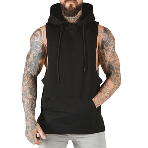 Sudadera sin mangas para culturismo masculino, 100% algodón polar, peso pesado, para entrenamiento en gimnasio, corte regular, ecológica, OEM personalizado - Product Image 1