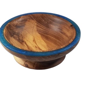 ชามไม้ธรรมชาติสำหรับเสิร์ฟทำจากไม้ทำจากเรซินคุณภาพสูงและทำจากไม้ชามสลัดผลไม้ใช้ตกแต่งงานแต่งงานของตกแต่งบ้านและห้องครัว - Product Image 1