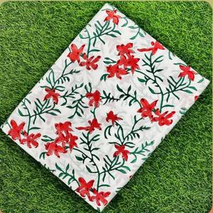 Floral <b>Print</b> <b>Block</b> Printed Cotton Fabric Eco Friendly Reusable Floral Custom <b>Print</b> Hand <b>Block</b> <b>print</b> Fabric Bulk Order Supplier - Product Image 1