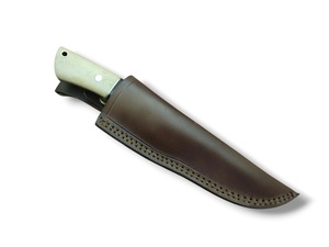 Cuchillo de Supervivencia Nórdico de Acero Industrial de Alto Carbono con Mango de Hueso y Micarta, Funda de Cuero, Largo Total de 8 Pulgadas, Espiga Completa, para Camping y Caza - Product Image 6