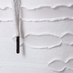 Plain Blank White Color Pullover Distress Hoodie Slim Fit Elongated Tall Knitted French Terry Rip Distressed Hoodie Breathable - Product Image 3