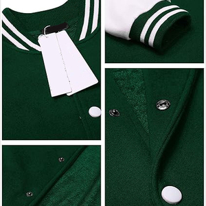 Blouson universitaire oversize pour homme en mélange laine et polyester, coupe décontractée à épaules tombantes, style rétro universitaire, streetwear, manteau d'hiver tendance - Product Image 5