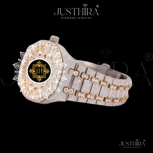 Reloj de Cuarzo con Diamantes Moissanite Clásicos de Exportación India, Reloj de Lujo para Hombre, Estilo Ejecutivo, Resistente a los Arañazos, Disponible para la Venta - Product Image 2