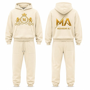 Mudassar para Hombre, Chándal de 480 g/m², 100% Algodón, con Capucha, Cordón Ajustable, Ropa Casual, Logotipo con Estampado Dorado, Transpirable - Product Image 1