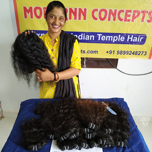 Barato Virgen cutícula alineada ninguno derramamiento rizado paquetes de Color negro Temple Wave estilo vietnamita extensiones de cabello humano - Product Image 2