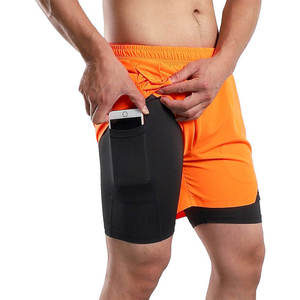 Shorts de sport pour hommes, couleur unie personnalisée, logo décontracté, haute qualité, séchage rapide, créez votre propre logo - Product Image 2