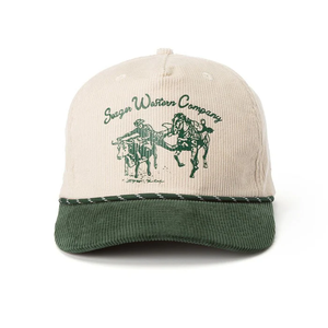 Gorra trucker de pana personalizada con cuerda, sin estructura, de 5 paneles, estilo béisbol, snapback, vintage, bicolor, bordada - Product Image 3