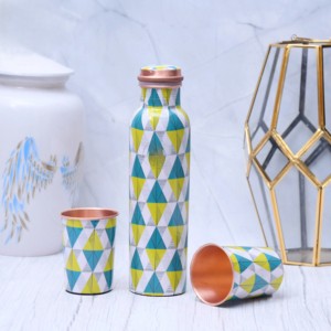 Ensemble de gobelets en cuivre de qualité supérieure avec motifs floraux imprimés, gobelets en cuivre faits à la main pour la maison, la cuisine et la salle à manger, gravés - Product Image 6
