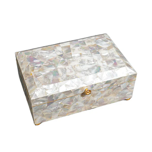 Coffret à bijoux en bois fait main de qualité supérieure avec incrustations de nacre, boîte de rangement de luxe - Product Image 4