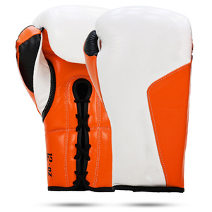 ถุงมือชกมวยหนังสีส้มแบบสั่งทำพิเศษ ถุงมือซ้อมแบบผูกเชือก MMA มวยไทย ถุงมือชกมวยระดับมืออาชีพ โลโก้สั่งทำได้ ขายส่งจำนวนมาก - Product Image 2