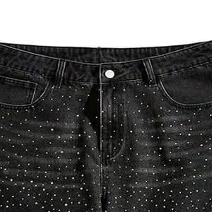 Shorts en jean déchirés pour femmes, coupe décontractée, ourlet brut, été, respirant, séchage rapide, 100% coton, fabrication OEM - Product Image 3