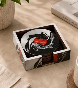 Ensemble de dessous-de-verre en MDF de style luxueux avec motif imprimé en émail papillon, Mads & Pads, antidérapant, réutilisable, sets de table modernes - Product Image 2