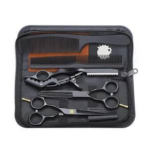 Juego de Tijeras de Peluquería Profesionales de Acero Inoxidable, Tijeras para Cortar y Entresacar Cabello, Kit de Peine con Estuche - Product Image 2