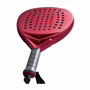 Raquette de paddle-tennis professionnelle personnalisée en fibre de carbone, forme goutte d'eau, largeur de sangle de 23 mm, poignée en caoutchouc antidérapante, mousse EVA - Product Image 2