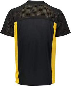 Maillot de sport d'été unisexe orange uni en maille respirante à manches longues, col en V, coupe ample - Product Image 5