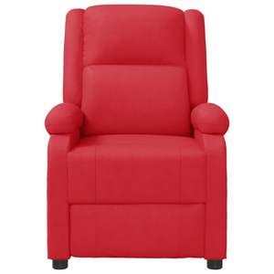 Fauteuil de massage en similicuir rouge avec structure en métal et mousse confortable et relaxante - Product Image 4