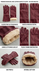 Industrial Grade Heat Resistant Protective Leather <b>Gloves</b> for Welding Work - Product Image 6