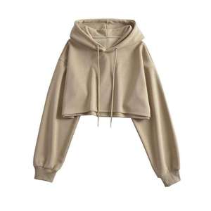Sudadera Corta Moderna para Mujer, de Manga Larga, Estilo Casual, 100% Algodón, Ropa Urbana, Cómoda para Invierno - Product Image 2