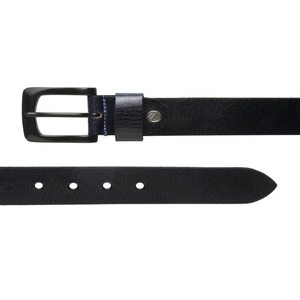 Cinturón de Cuero Genuino para Hombre, Color Negro Sólido, Hebilla de Pin, Estilo Formal, Casual y de Negocios, Material Duradero de Piel de Vaca, Cinturón de Cuero a la Moda - Product Image 4