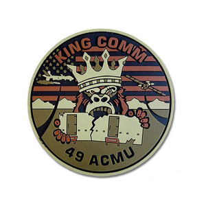 King Comm 49 ACMU Circular Rubber Patch 3D Embossed Stick-On Decorative <b>Badge</b> - Product Image 4